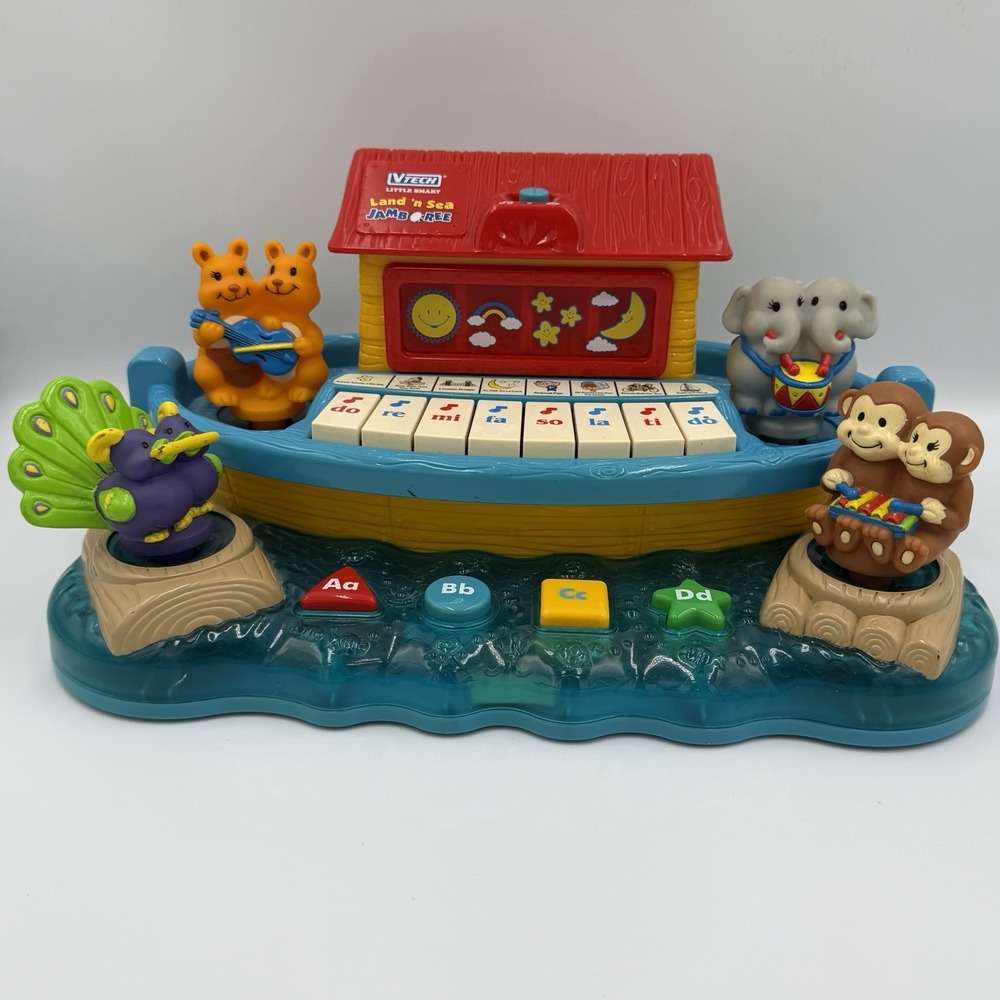 Little Smart Land 'n Sea Jamboree Noah's Ark‎ Animals Musical Toy Vtech Works!